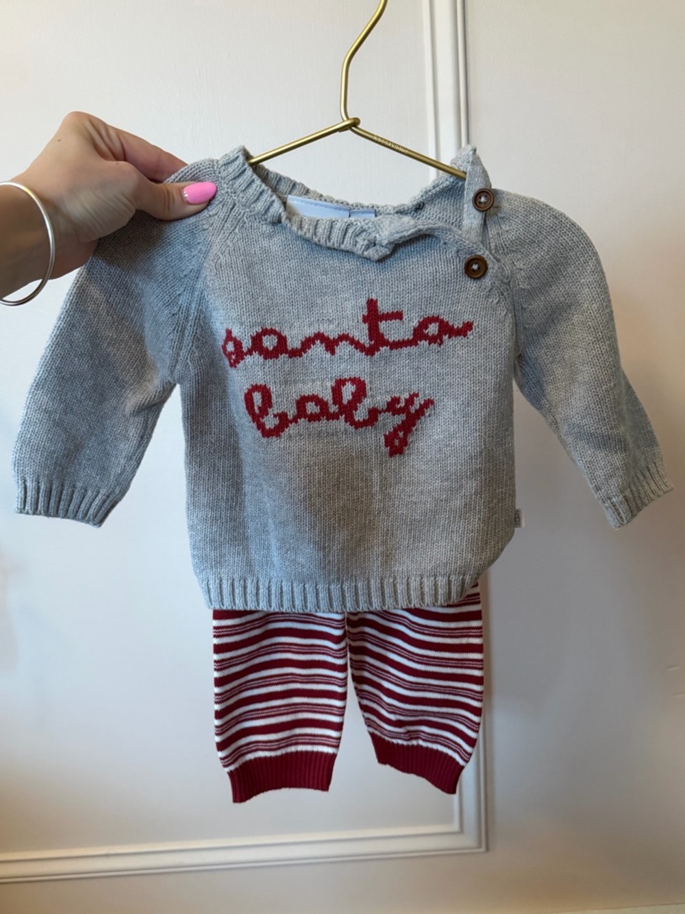 elegant baby fine knit sweater and pants set